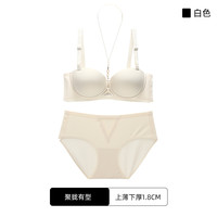 六只兔子内衣女小胸聚拢收副乳不外扩甜美性感多巴胺文胸罩套装 白色套装 36/80AB