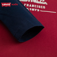 LEVI'S 李维斯儿童童装T恤长袖男童圆领上衣长袖T 辣椒红 110/56 