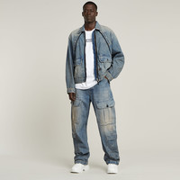 G-STAR RAW男士2025春季Bend3D宽松14盎司厚牛仔裤长裤D26111 蓝色 33/30