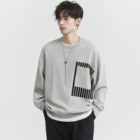 伯爵卓尔休闲卫衣男装外套 子夜黑 （N411023-拼接设计） M