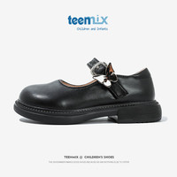 天美意（TEENMIX）天美意童鞋女童黑色小皮鞋2024秋季时尚公主鞋儿童单鞋中大童 黑色 29 29码