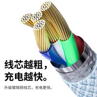 帛图炫彩尼龙织6A快充typec数据线快充充电器线套装加长USB+c冲电闪充tpc适用于红米安卓华为小米