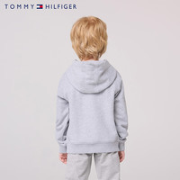 Tommy Hilfiger 汤米童装男女童连帽卫衣秋季儿童舒适休闲上衣 浅花灰 130 /64 【身高116-122cm】