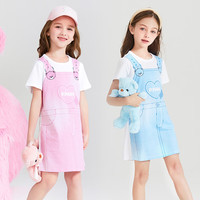 PawinPaw卡通小熊童装年夏季女童儿童短袖连衣裙潮酷印花 粉红色/25-批次不同 120 cm