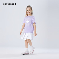 Converse匡威儿童装男童短袖T恤2024夏季大童潮牌上衣女童夏装男孩半袖t恤 月光石紫 160 /76 【身高152-158cm】
