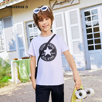 Converse匡威儿童装男童短袖T恤2024夏季大童潮牌上衣女童夏装男孩半袖t恤 8642纯白色 130 /64 【身高116-122cm】