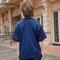 匡威Converse童装2024年夏季圆领舒适男女童宽松休闲T恤 藏青蓝 120/60