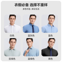 SHANSHAN杉杉【40支双股】衬衫男春秋莫代尔男士专版刺绣衬衣商务休闲职业 SSC233380015D蓝色 41