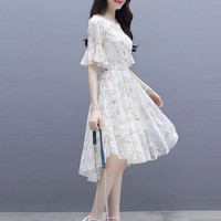 拉夏贝尔(La Chapelle)连衣裙子夏天女装2024新款夏季雪纺气质时尚女神范高级感仙女裙 M 【建议90-105斤】
