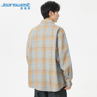 真维斯(JEANSWEST)长袖格子衬衫男潮牌长袖春季衬衣潮流外套格子男