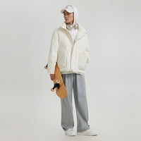 卡宾男装 90鸭绒千鸟格羽绒服2024秋冬宽松外套保暖潮流H 漂白色02 M /170/48