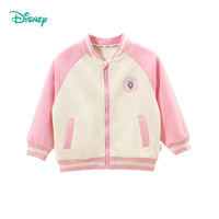 迪士尼宝宝 春季男女童时尚休闲卡通舒适百搭儿童外套 ZD3DS040桃粉 90