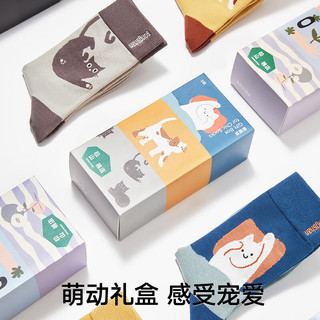 松山棉店3双礼盒装潮袜雅趣解忧男女袜中筒搭配袜子均码 HT450-3001347