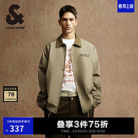 杰克琼斯 杰克·琼斯（JACK&JONES）秋季潮男百搭休闲日常翻领拼色上衣宽松夹克外套男224321009 E11 卡其色 E11 卡其色 175/96A/M