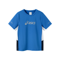 asics/亚瑟士童装25年夏季新款男女童运动吸湿透气T恤飓风秒干衣 5000蓝色 140