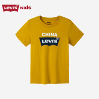 Levi's李维斯童装年夏季男童冰感短袖t恤圆领打底衫儿童上衣 天然金 110 /52 【身高98-104cm】 110/52(4)