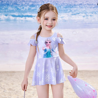 迪士尼美人鱼公主儿童泳衣宝宝女童2025小童可温泉游泳衣女孩泳装 木槿紫【连体裤】卡码拍大 100 【高100-110cm重30-40斤】