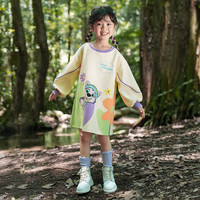 汪汪队女童连衣裙春秋款女孩可爱印花长袖卫衣裙休闲裙装
