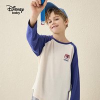 迪士尼（DISNEY）童装儿童男女童长袖T恤圆领棉质插肩打底上衣24秋DB331AE09紫100