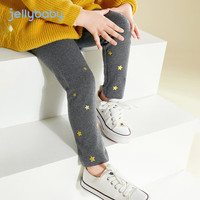 JELLYBABY女童打底裤春秋婴儿春装儿童长裤洋气女宝裤子春季外穿 花灰 90cm