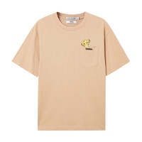 美特斯邦威男女同款短袖上衣夏季潮流舒适宽松五分袖男女上衣 XL AC款-芝麻黄