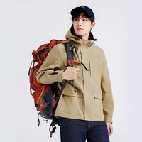拓路者(Pioneer Camp)秋季男士户外运动防风防水夹克连帽外套休闲旅游工装服青少年 橘色 3XL XXXL