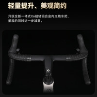 喜德盛公路自行车2025款AD300铝架20速油压碟刹破风弯把竞技单车 白蛇 420mm