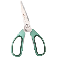 得力（deli）食品级厨房剪刀 可夹核桃 多功能家用不锈钢剪骨剪子 鸡骨剪 绿 TJ21