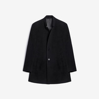 劲霸男装2025秋冬毛呢大衣中长款羊绒翻领大衣|BYWT3904 黑色 L (175)