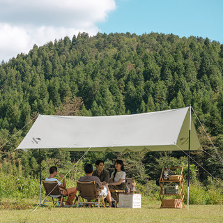 NatureHike挪客户外棉布方形天幕 户外露营装备遮阳防晒大空间野餐聚会烧烤野炊 尤加利青/400*300cm