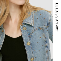 ELLASSAY歌力思春夏烫钻棉感牛仔短外套女EWD351N00800