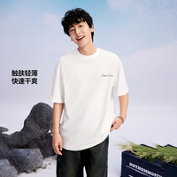 美特斯邦威T恤短袖男2025夏复古时尚潮流休闲字体印花短袖AA 185/104B/XXL 山岩灰