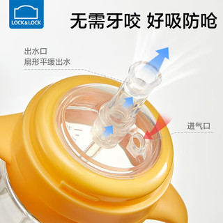 乐扣乐扣宝宝学饮杯防呛儿童直饮吸管杯重力球喝水杯子幼儿园带刻度牛奶杯