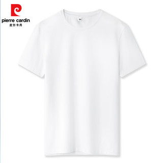 皮尔卡丹重磅230克精梳棉短袖t恤男夏季宽松透气圆领纯色打底衫百搭休闲衣 深灰 S