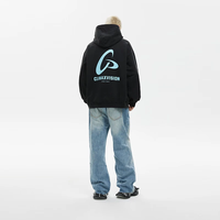 CLIMAX VISION春季百搭时尚男女同款夹克/卫衣/长袖/长裤合集 款式颜色自选 DMS808飞盘砂洗帽衫_蓝色印花 XL