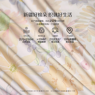 水星家纺四件套60支长绒棉套件A类抑菌被套床单全棉床品 1.5米床 适配200*230cm被芯