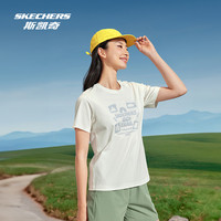 斯凯奇索罗娜户外运动装透气面料夏季短袖女速干透气T恤上衣 XL