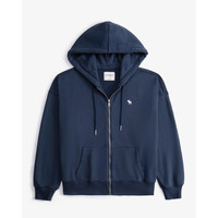 ABERCROMBIE & FITCH女装25春经典小麋鹿美式复古毛圈布连帽卫衣外套KI152-5145 海军蓝 XXS (160/80A)