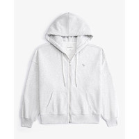 ABERCROMBIE & FITCH女装25春经典小麋鹿美式复古毛圈布连帽卫衣外套KI152-5145 浅灰色 M (165/96A)