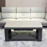 航火电暖炉电暖桌智能升降烤火茶几家用客厅取暖器多功能取暖电炉长方形岩板石墨烯取暖桌 HT3a白金沙 138x75cm