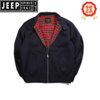 吉普(JEEP)美式工装哈灵顿夹克防水复古夹克g9春秋朋克机车外套男潮 黑色 M(80kg左右)