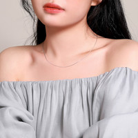 梦金园足银项链女士链子锁骨链满天星链条肖邦素链吊坠925银配饰