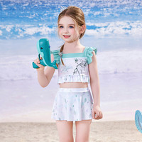 迪士尼美人鱼公主儿童泳衣宝宝女童2025小童可温泉游泳衣女孩泳装 薄荷绿【分体】卡码拍大 110 【高110-120cm重40-50斤】