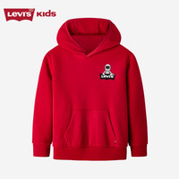 Levi's 李维斯童装【宇航员系列】冬季男女童摇粒绒卫衣儿童上衣 辣椒红 110 /56 【身高104-110cm】