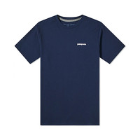 PATAGONIA巴塔哥尼亚男款短袖 P-6Logo Responsibili混纺38504 海蓝色 XL