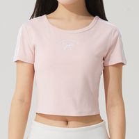 Adidas阿迪达斯女蝴蝶结图案短款运动休闲修身短袖圆领T恤JY7650