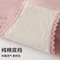 欧迪芬女士内裤女纯棉裆舒适透气纯色蕾丝花边简约三角裤女 肤色 1条 XL