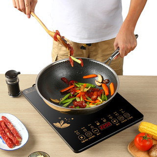 Peskoe半球电磁炉家用大功率2200w炒菜火锅一体套装爆炒猛火加热厨房
