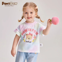 PawinPaw【限时特价】卡通小熊童装24夏季新款女童花边袖印花圆领短袖T恤 Ivory象牙色/39 130 cm