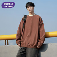 DESSO唐狮集团春季长袖卫衣男圆领休闲宽松潮流百搭2025男生上衣 MYW25-6000-浅灰 L
